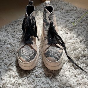 Snake print platform sneakers!